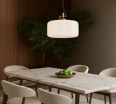 Blown Glass Deco Style Pendant - Large / 2 Colours