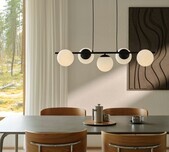 Five Light Opal Glass Dome Pendant / 2 Finishes