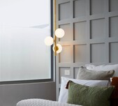 Glass Orb Vertical Pendant / 3 Finishes